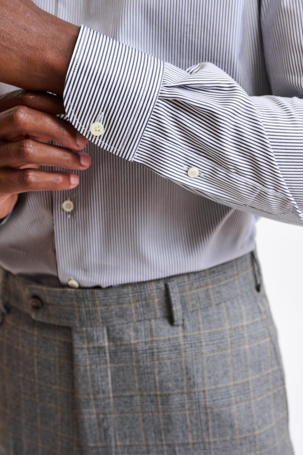 Black & White Stripped 100% Cotton Twill Formal Shirt — detail 2