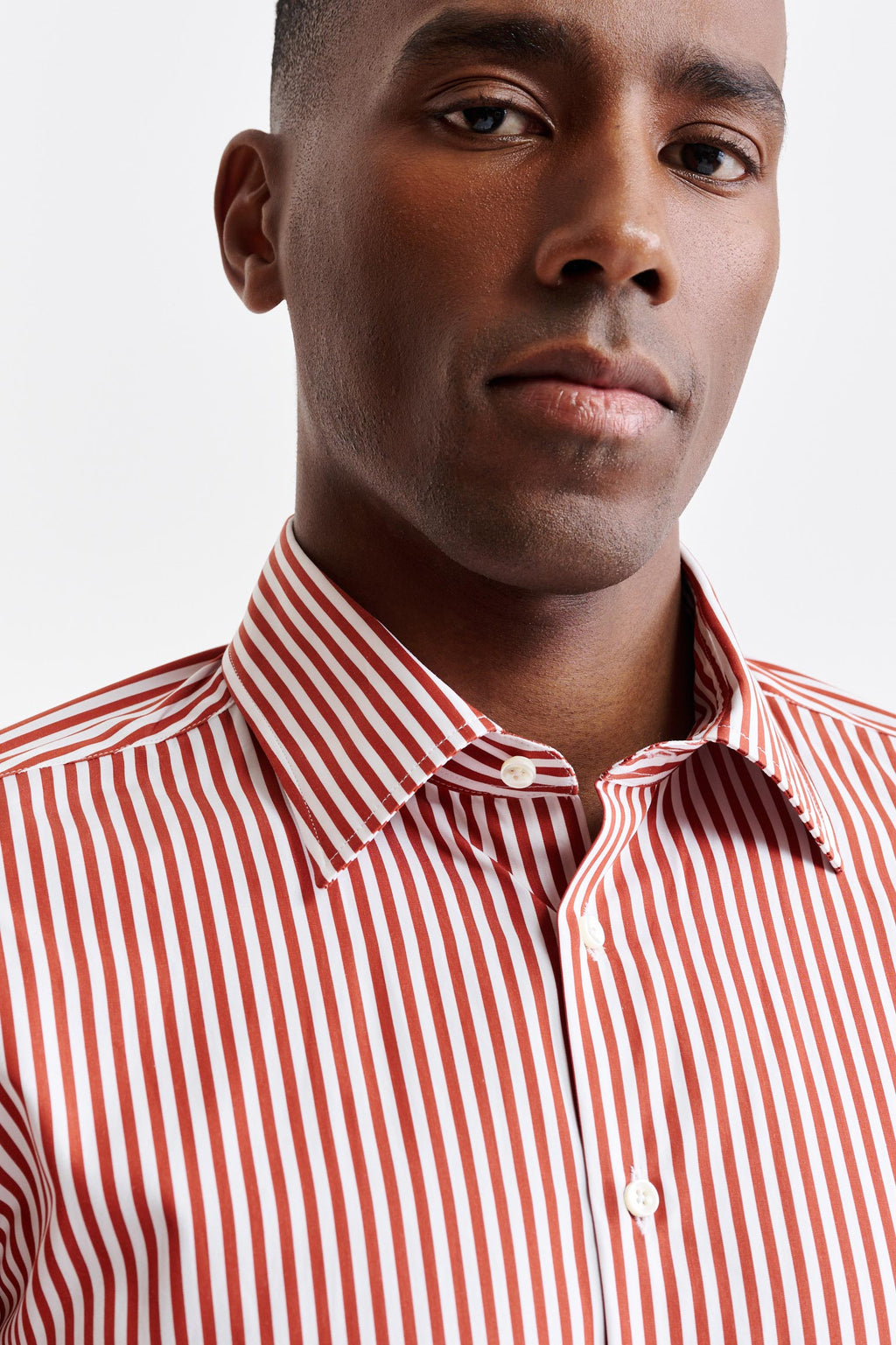 Red-White Stripes Cotton Poplin Formal Shirt — detail 2