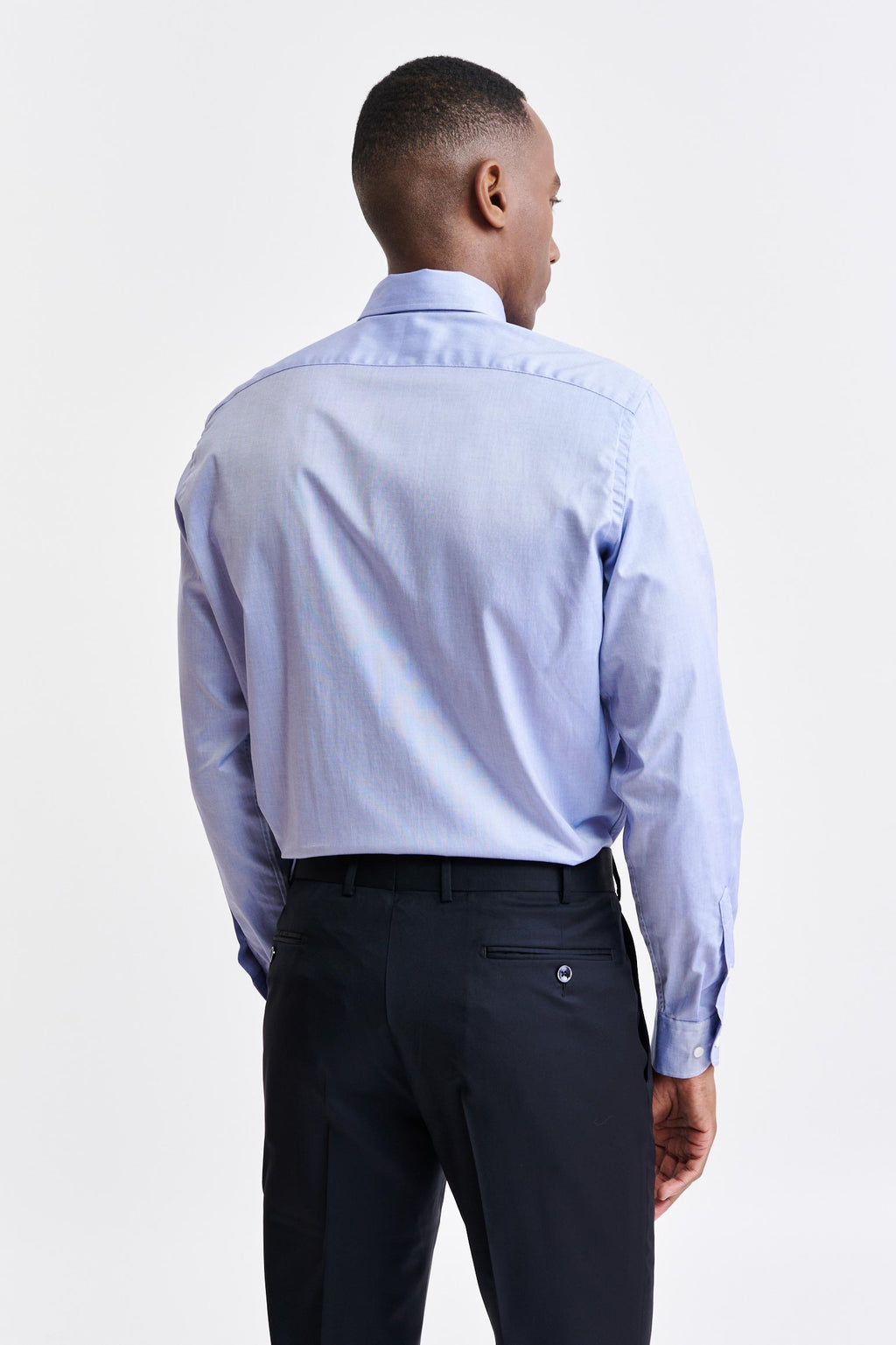 Melange Blue Cotton Pin Point Formal Shirt — detail 3