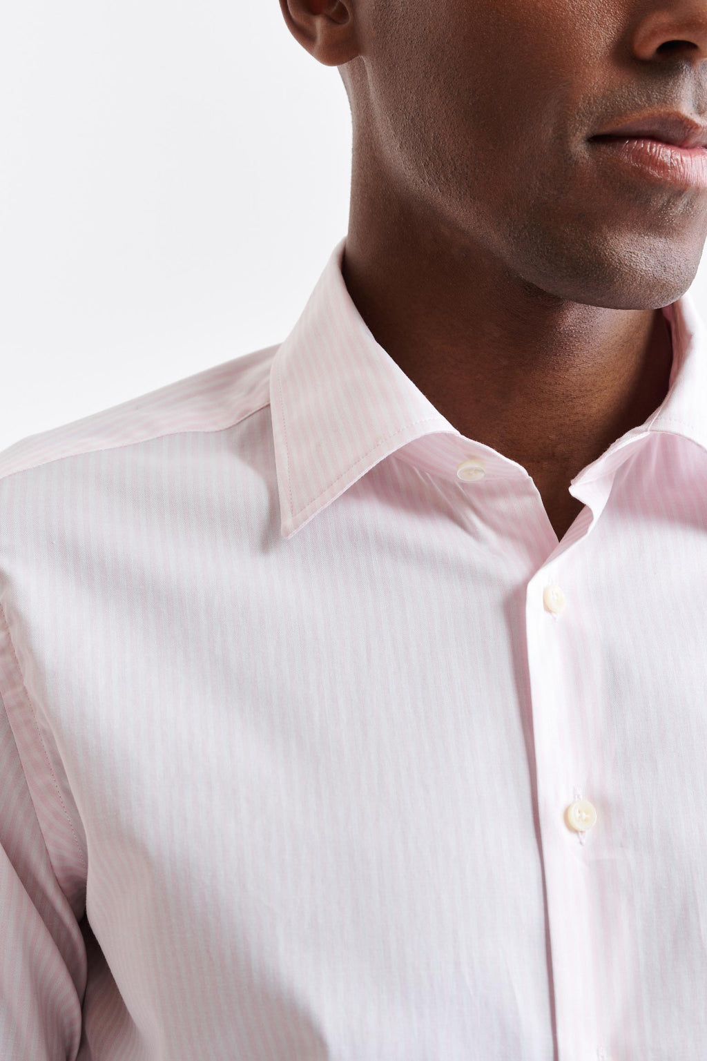 Light Pink & White Cotton Twill Formal Shirt — detail 2