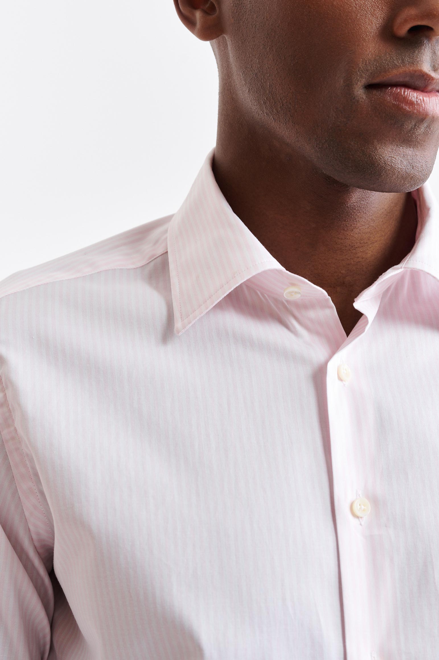 Light Pink & White Cotton Twill Formal Shirt — detail 2
