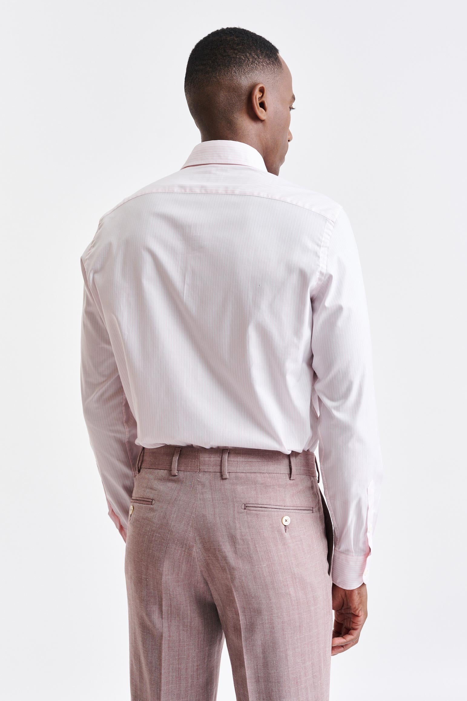 Light Pink & White Cotton Twill Formal Shirt — detail 4