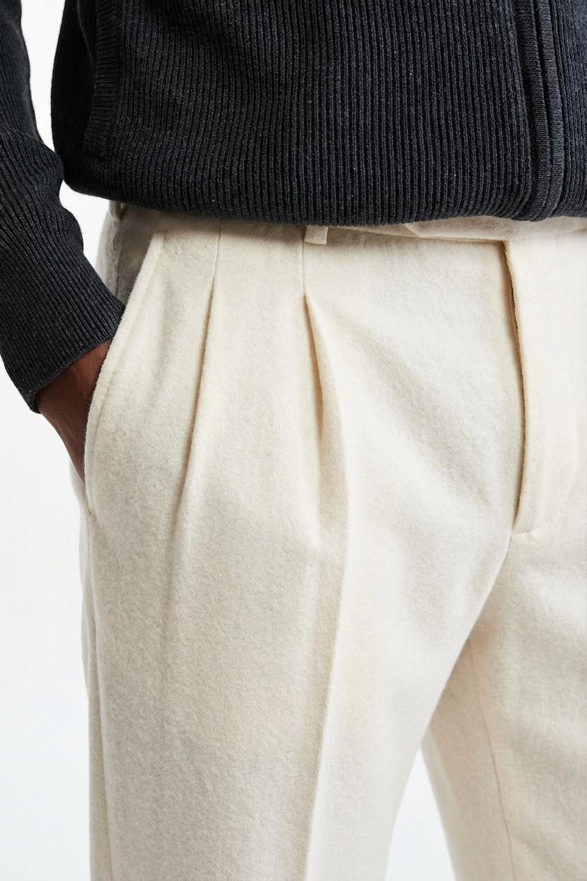 White Signature Trousers Cashmere Cotton — detail 1