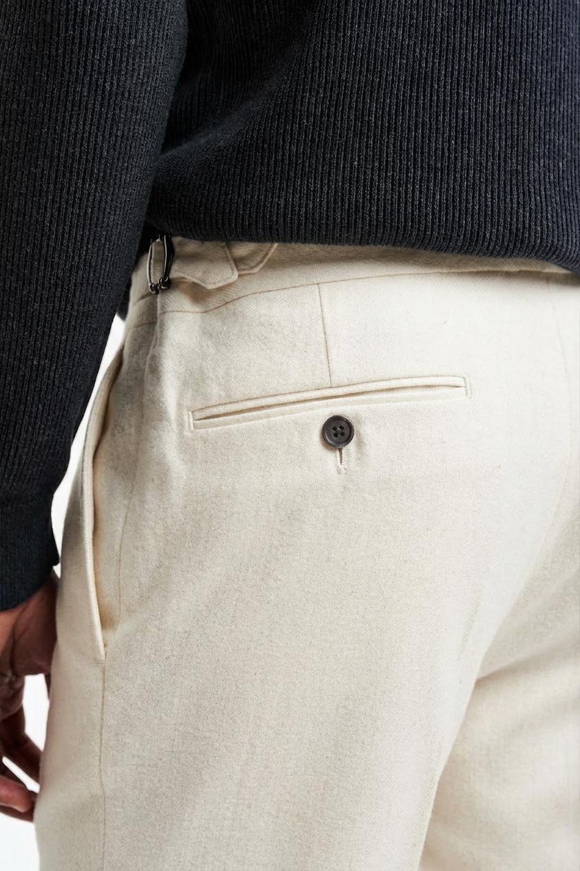 White Signature Trousers Cashmere Cotton — detail 3