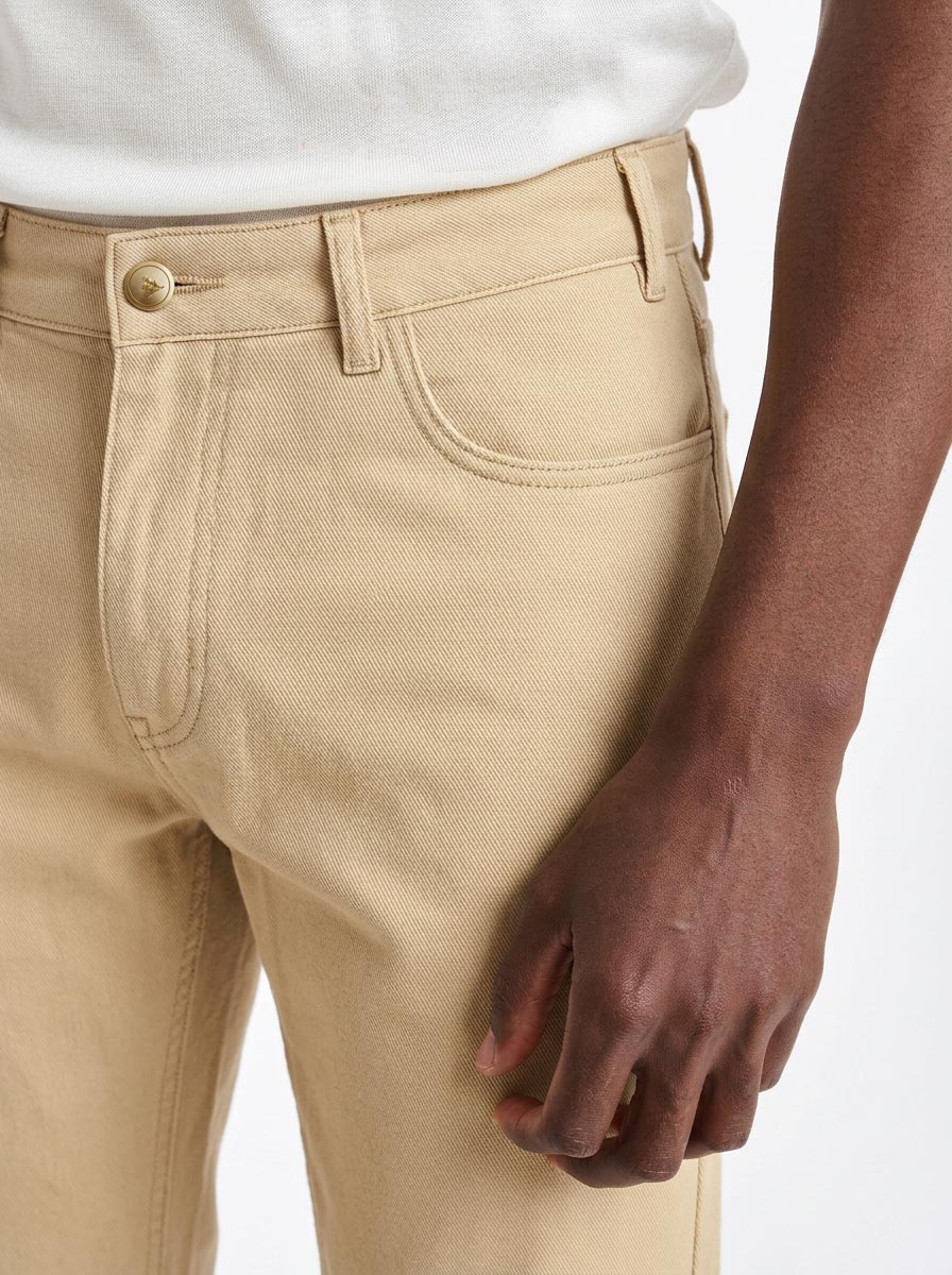Light Brown Five Pocket Trousers Cashmere Cotton — detail 3
