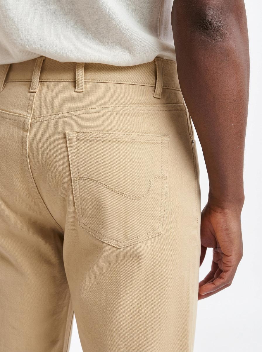 Light Brown Five Pocket Trousers Cashmere Cotton — detail 4