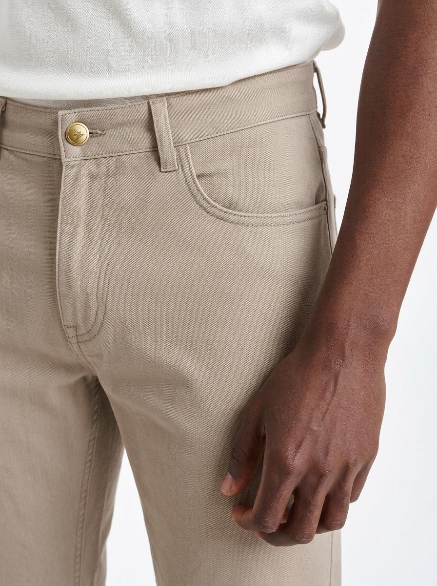 Medium Brown Five Pocket Trousers Cashmere Cotton — detail 2