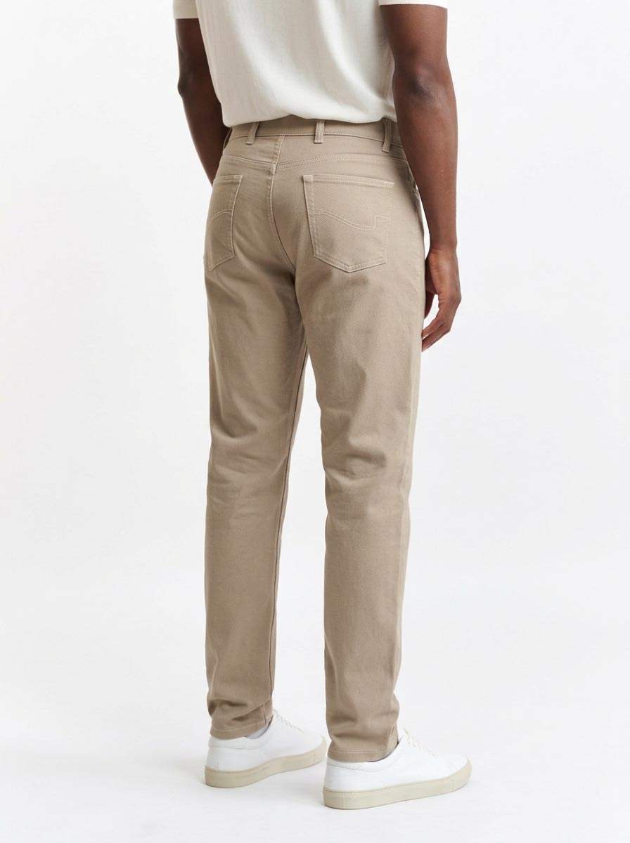 Medium Brown Five Pocket Trousers Cashmere Cotton — detail 3