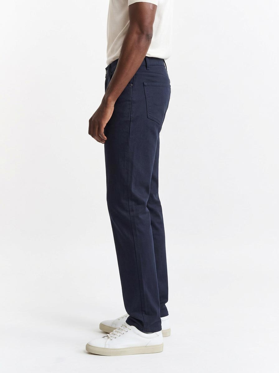 Medium Blue Five Pocket Trousers Cashmere Cotton — detail 2