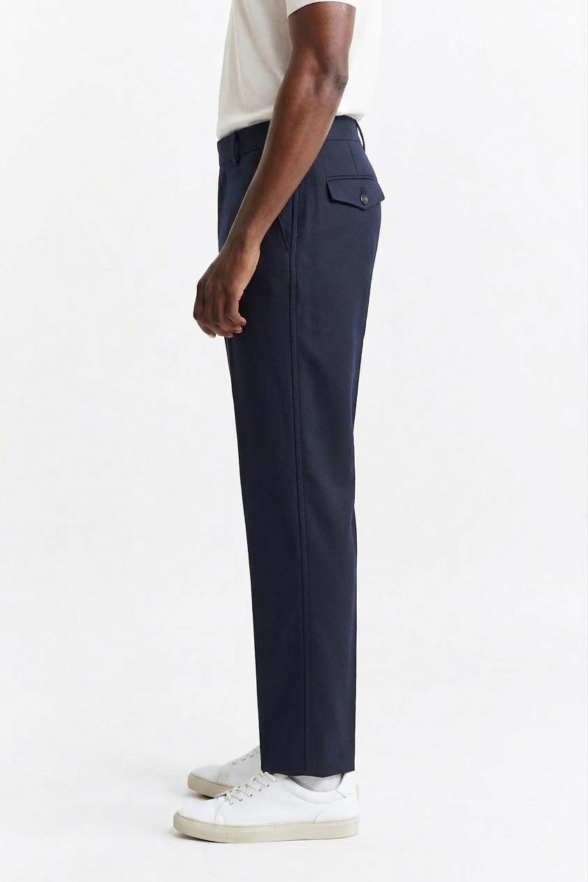 Medium Blue Gurkha Trousers Cashmere Cotton — detail 2