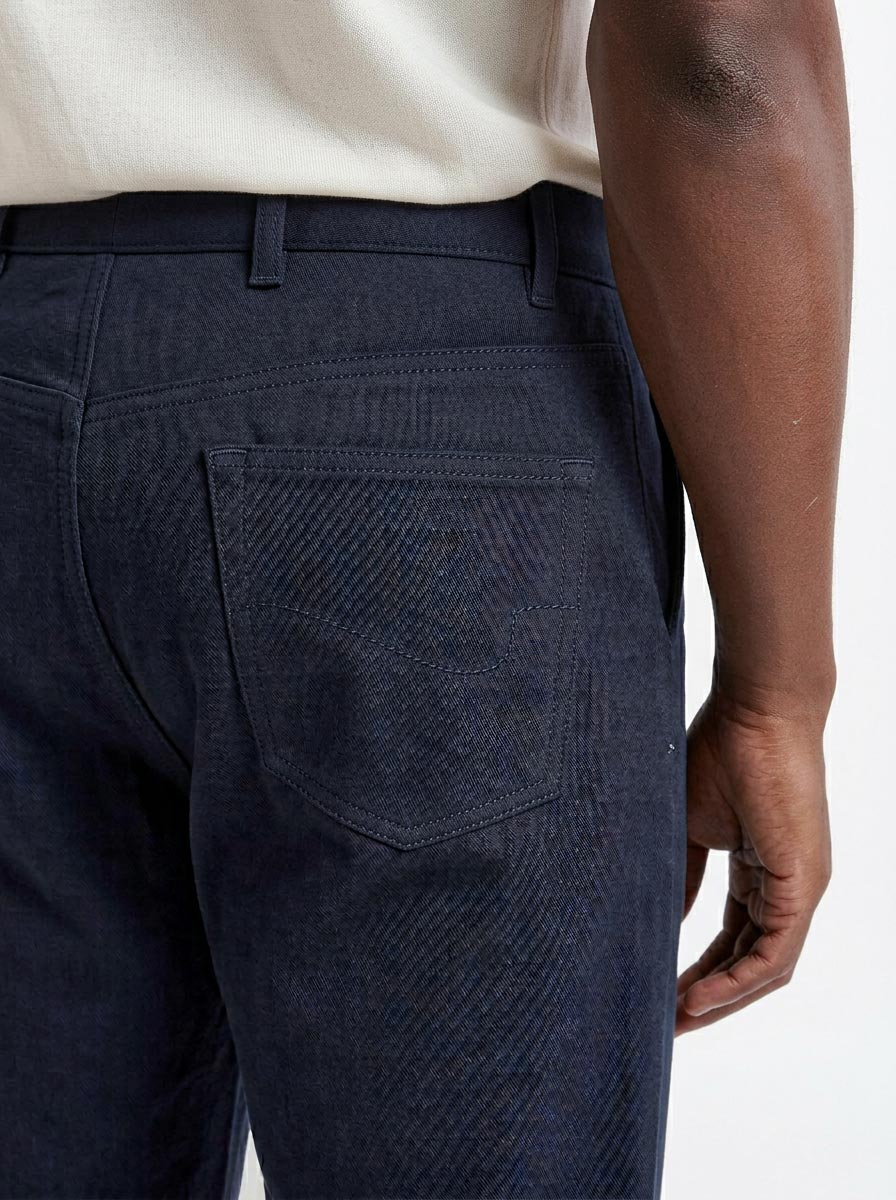 Medium Blue Five Pocket Trousers Cashmere Cotton — detail 4