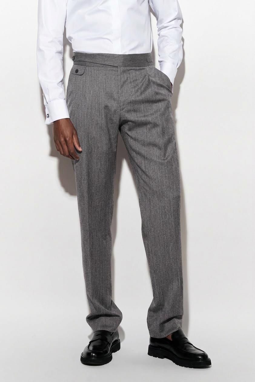 Light Grey 100% Wool Gurkha Trousers New Deluxe