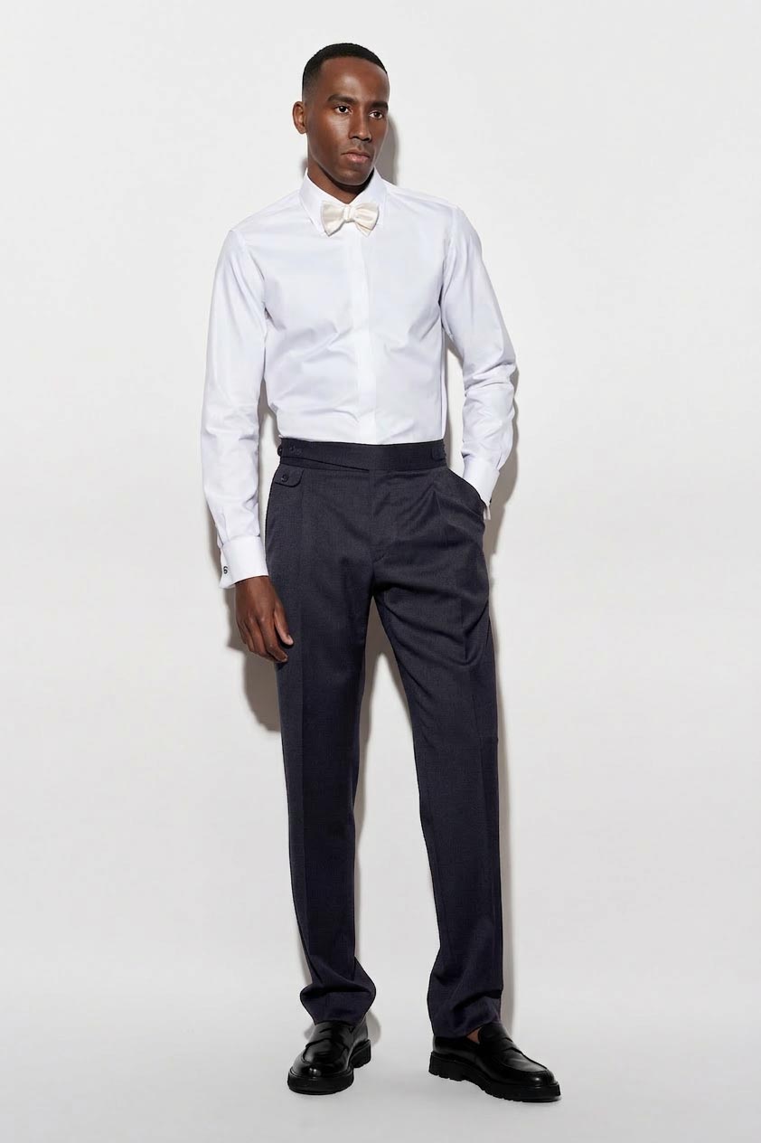 Dark Blue 100% Wool Gurkha Trousers New Deluxe