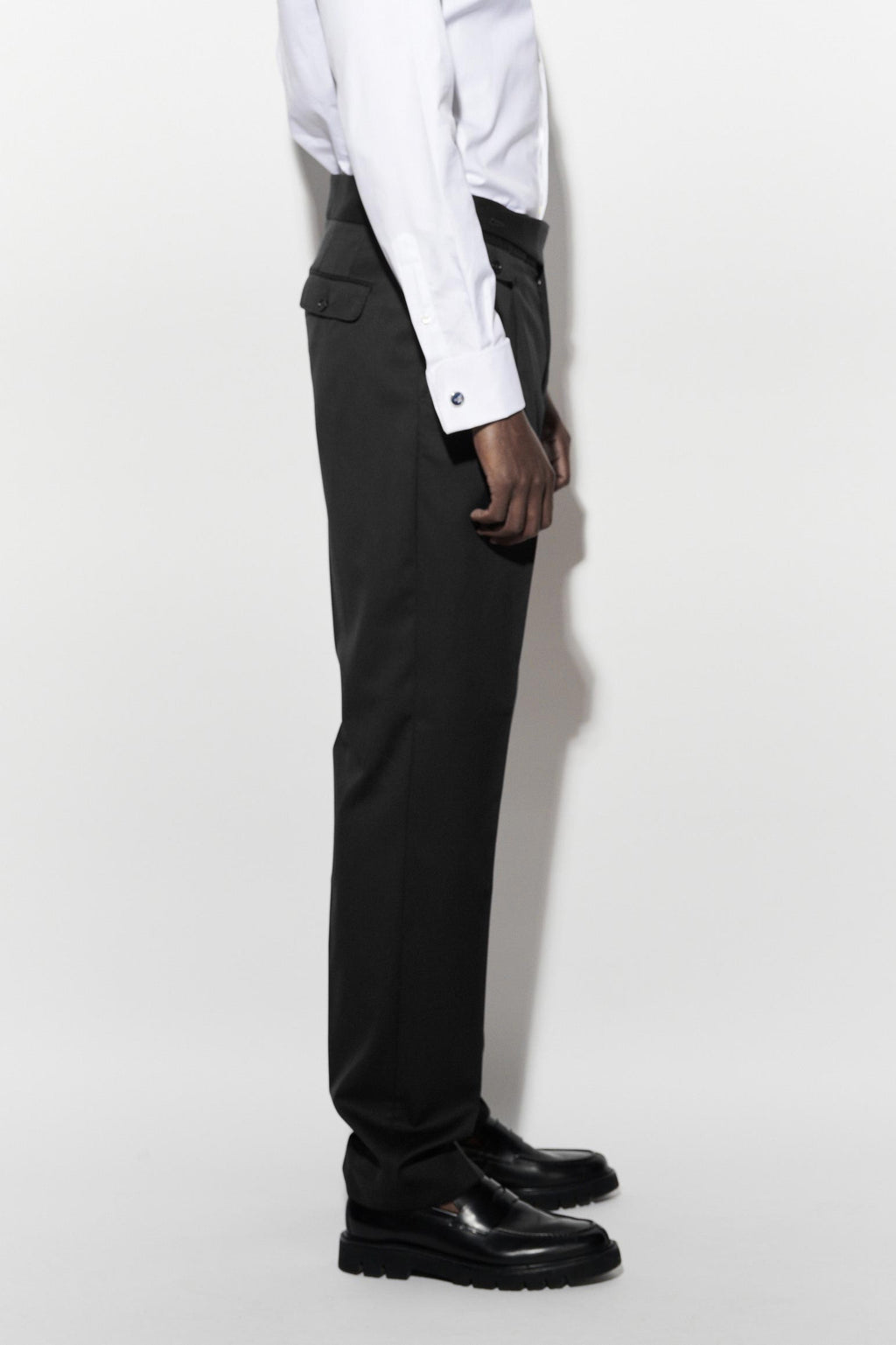Black 100% Wool Gurkha Trousers New Deluxe — detail 2