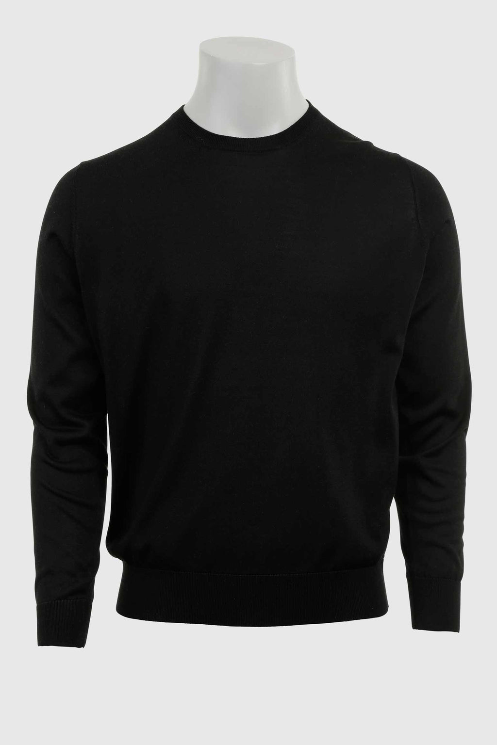 Black Silk Crewe Long Sleeve Sweater — detail 4
