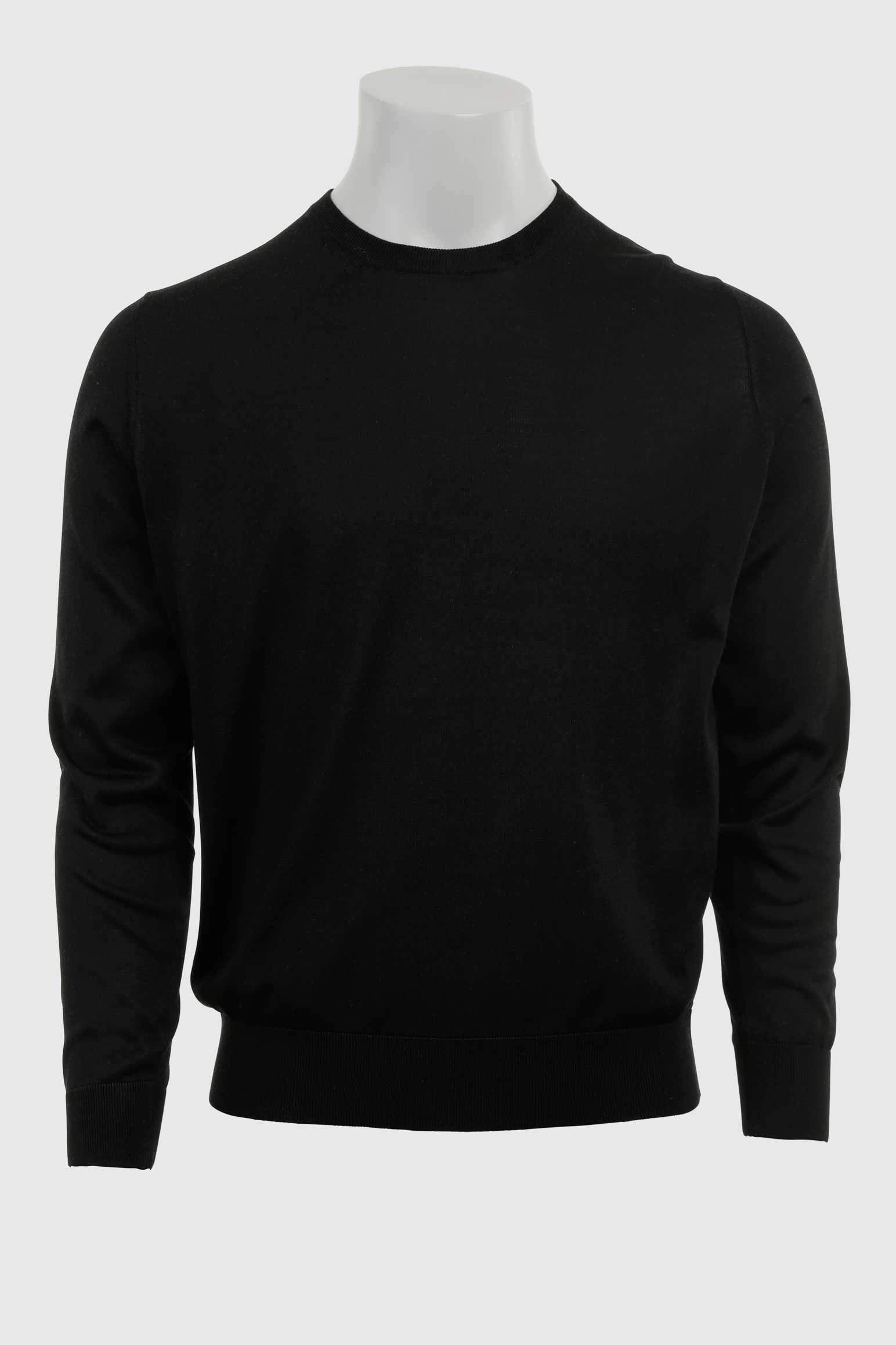 Black Silk Crewe Long Sleeve Sweater — detail 4