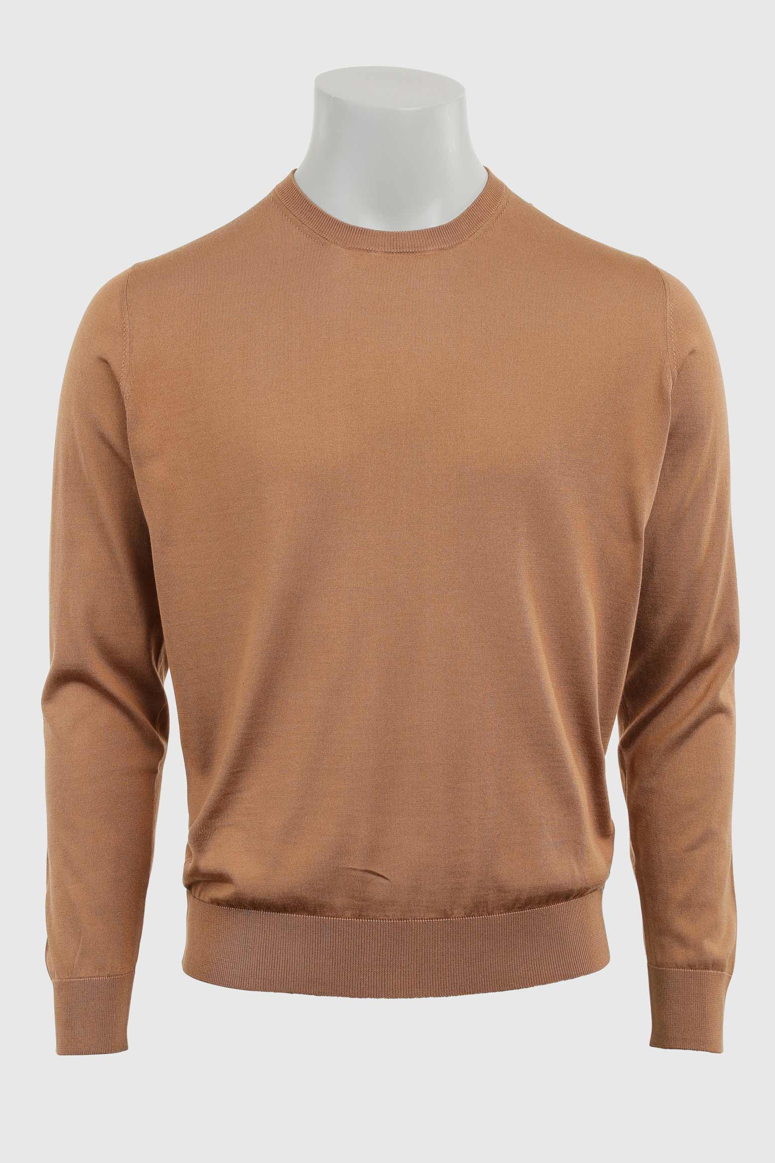 Tobacco Silk Crewe Long Sleeve Sweater — detail 4