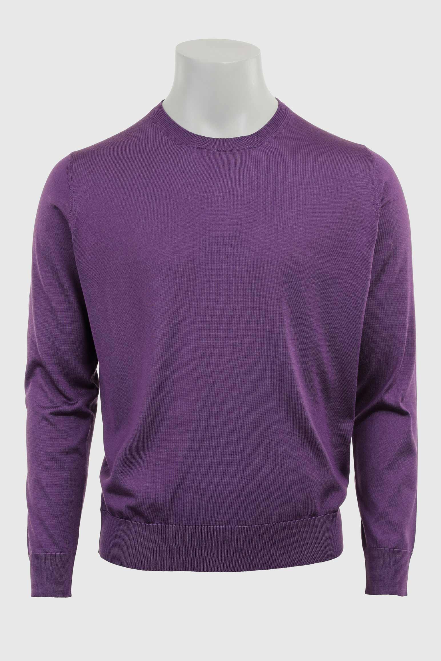 Violet Silk Crewe Long Sleeve Sweater — detail 4