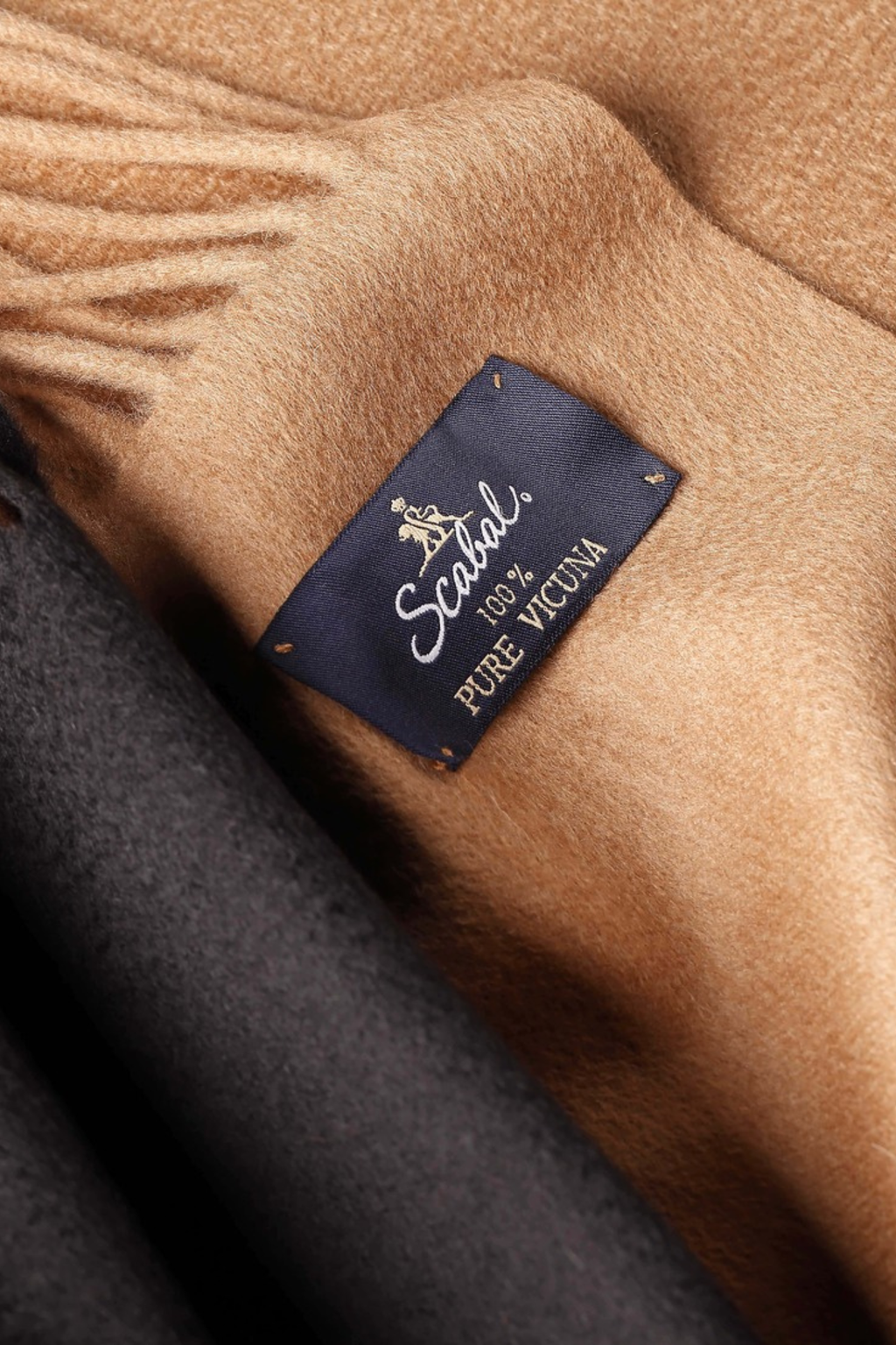 Navy 100% Pure Vicuna Scarf — detail 1